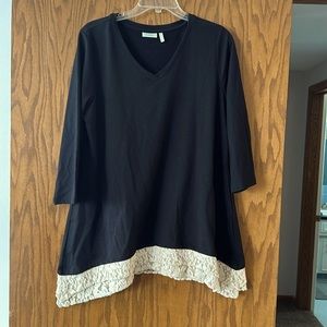 Black logo lounge wear tunic top